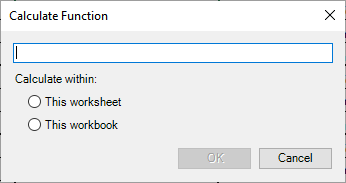 Calculate Function dialogue box