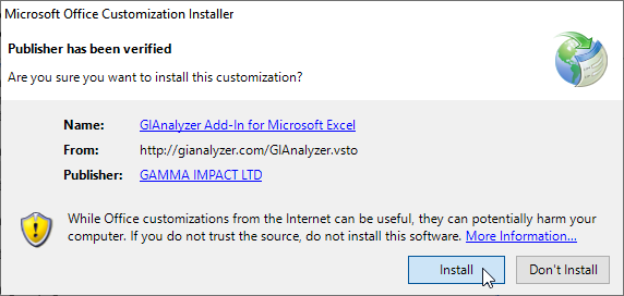 Online installation: install GIAnalyzer on your computer